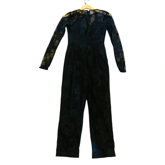 Lovers + Friends Black Lace Sheer Nora Jumpsuit - Picture 3 of 8